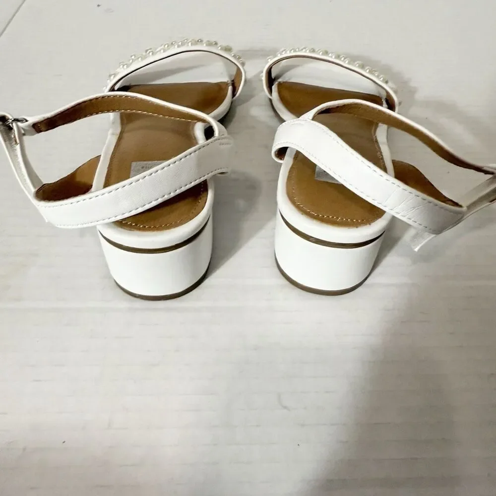 Dolce Vita Girls Golda Imitation Pearl Block Heel Special Occasion Sandal Size 4